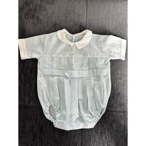 Vintage Elegant Baby Embroidered Bubble Romper Best Fit 3-9 Months See Measure